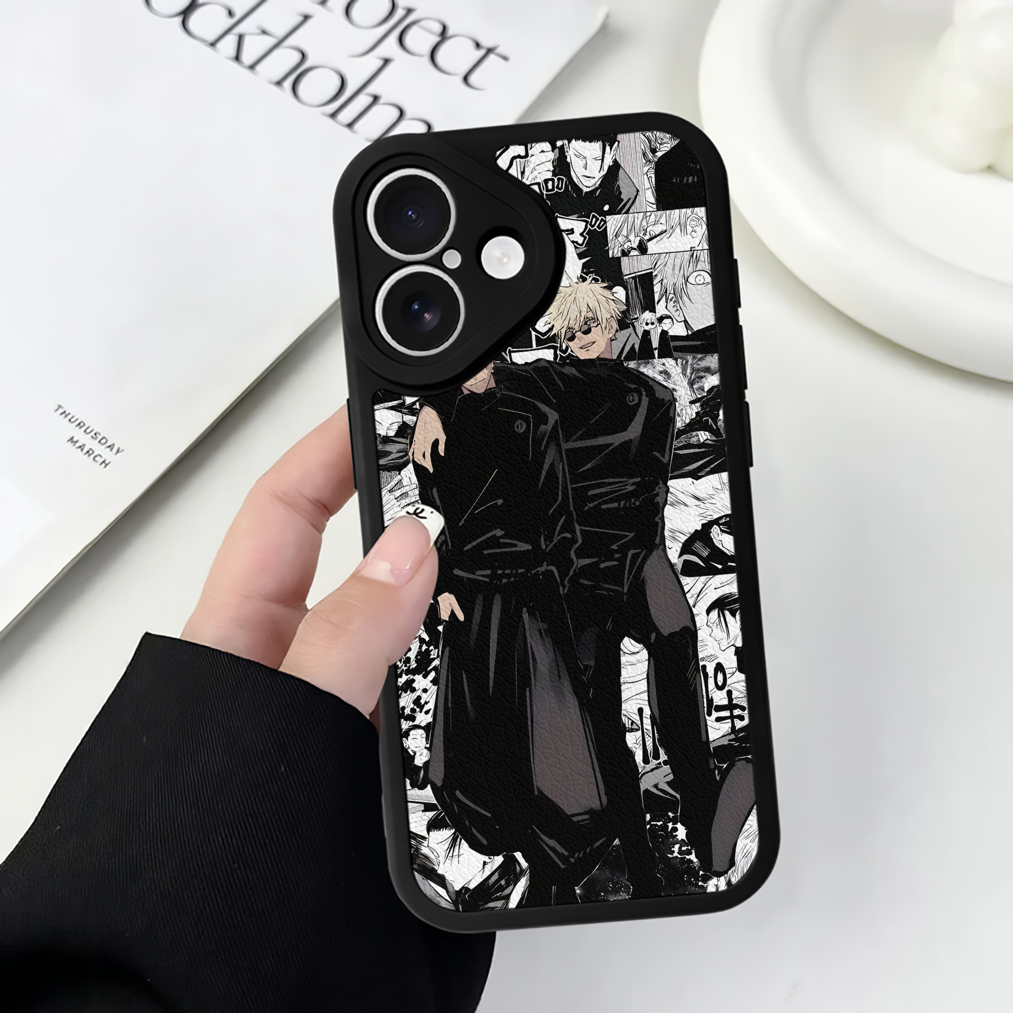 （画像用） 呪術廻戦 Jujutsu Kaisen 【iPhone 16シリーズ対応】シリコンスマホケース（レザー調） 材質：シリコン
